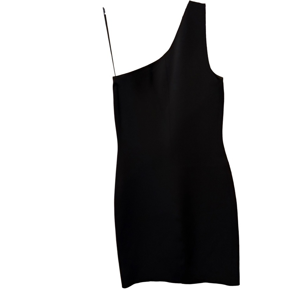 Helmut Lang Black Single Shoulder Neoprene  Scuba Dress Size S NWOT